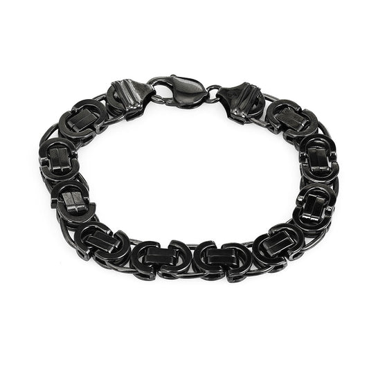Masculine Style Silver Braid Link Bracelet for Men