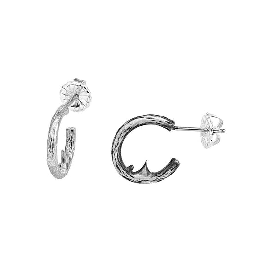 Oxidized Silver Hoop Earrings