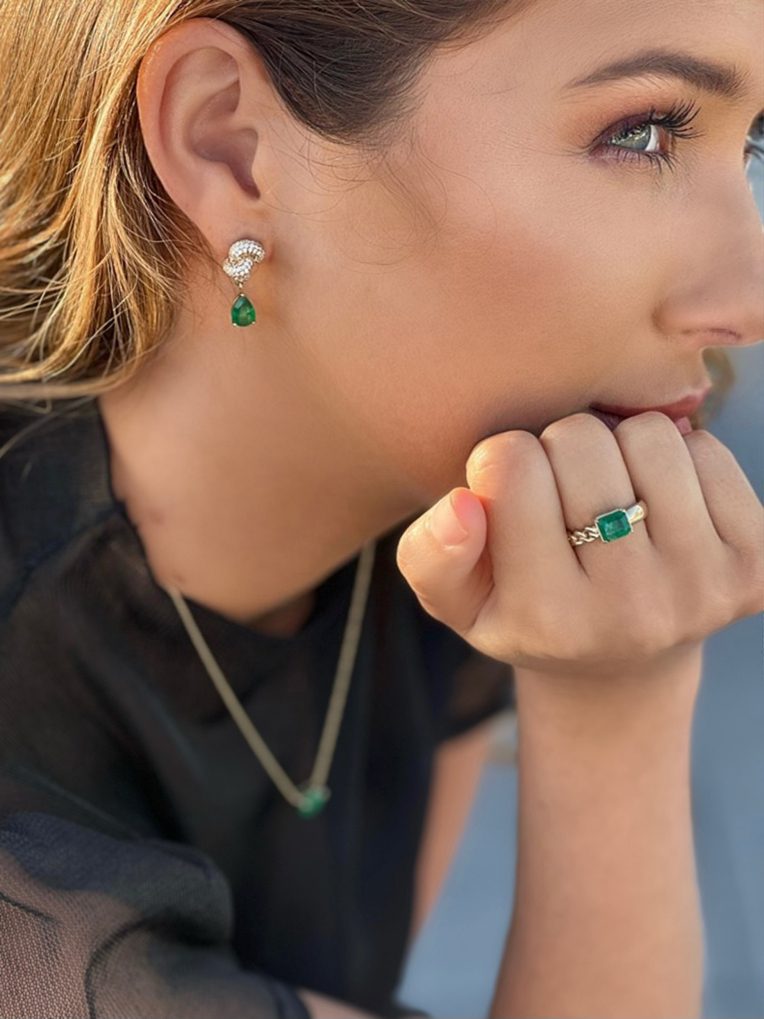 How to Upgrade Your Current earrings to emerald | Emerald Chain Earrings