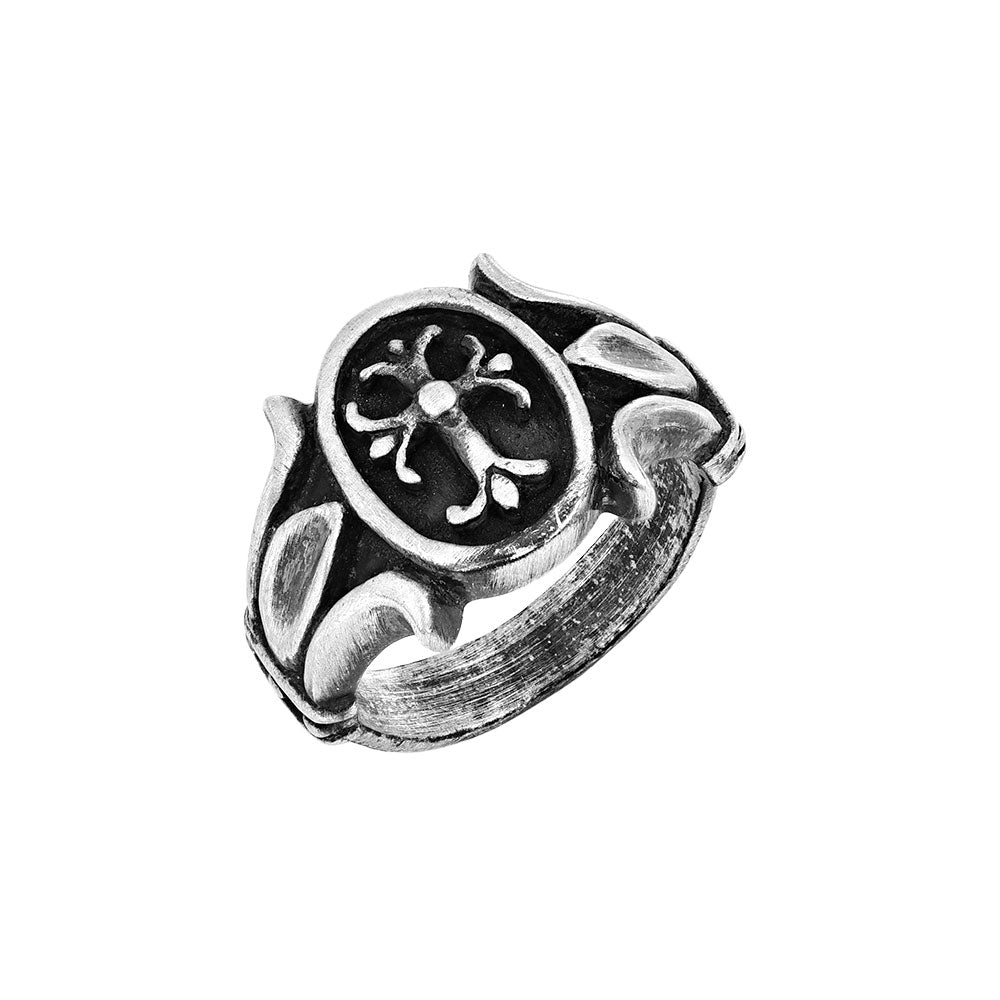 Goth Cross Silver Ring